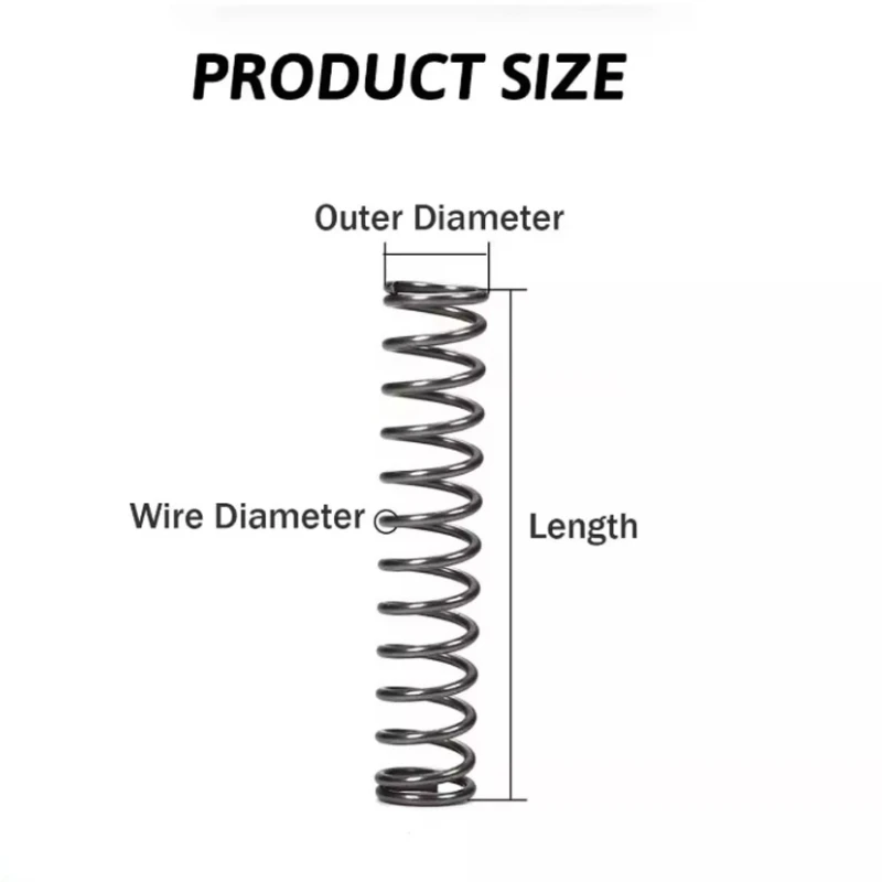 10 قطعة/الوحدة سلك ضياء 0.6 مللي متر ضغط الربيع الصلب OD 3 مللي متر-15 مللي متر طول 50/60/70/80/90/100 مللي متر نوابض الضغط الصغيرة #2