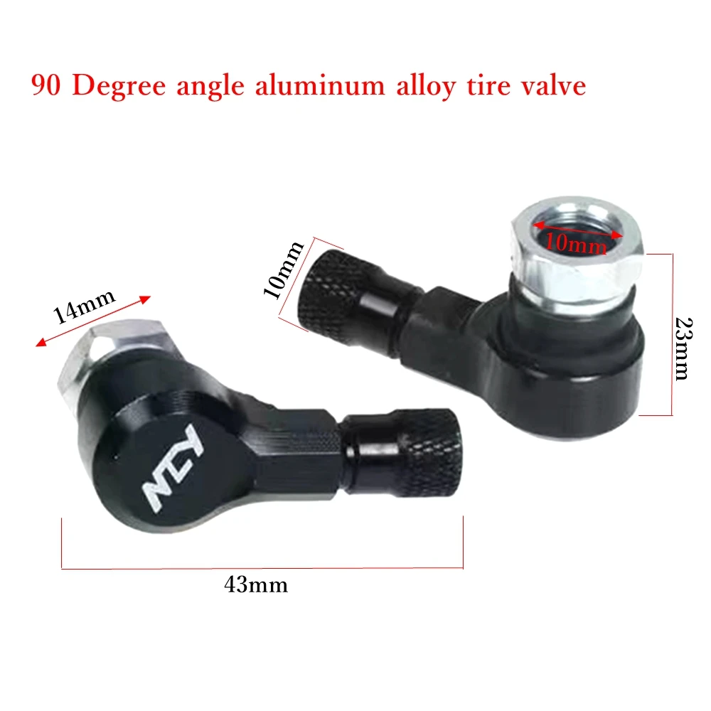 2pcs 90 Degree Angle Aluminum Alloy Valve Stem Motorcycle Wheel Tire Tubeless Valve Stems For Rim Wheel Parts CNC Motorcycle Rim