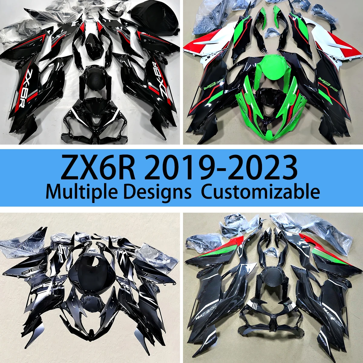 

Детали мотоцикла Обтекатели ZX6R 636 2019 2020 2021 2022 комплект кузова обтекатели для KAWASAKI ZX 6R 19 20 21 22 23