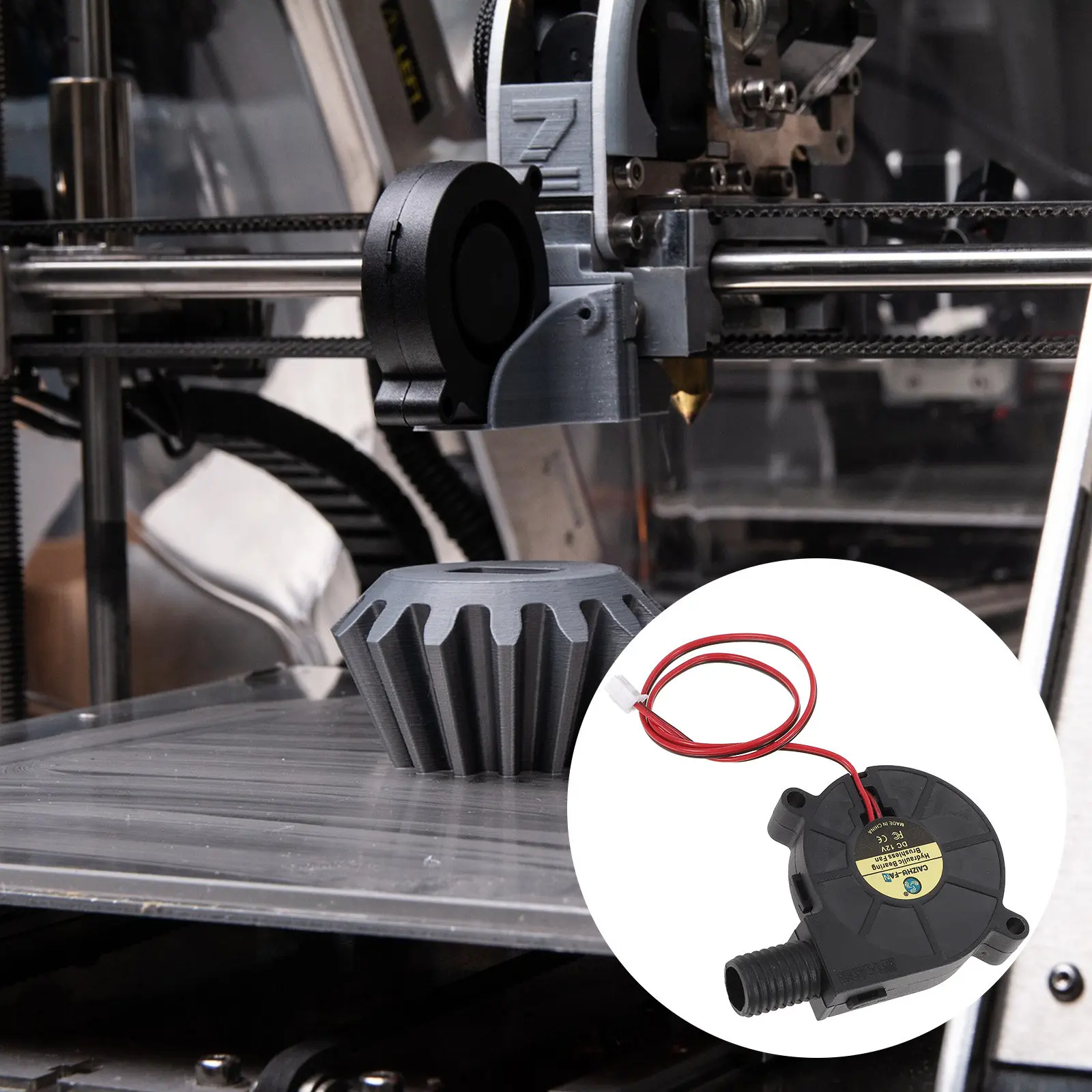 

Blower Fan Dc 12V 50x15mm Brushless Turbo Blower Fan Low Profile Air Cooling 7500Rpm Replacement Inflatable Yard Decorations