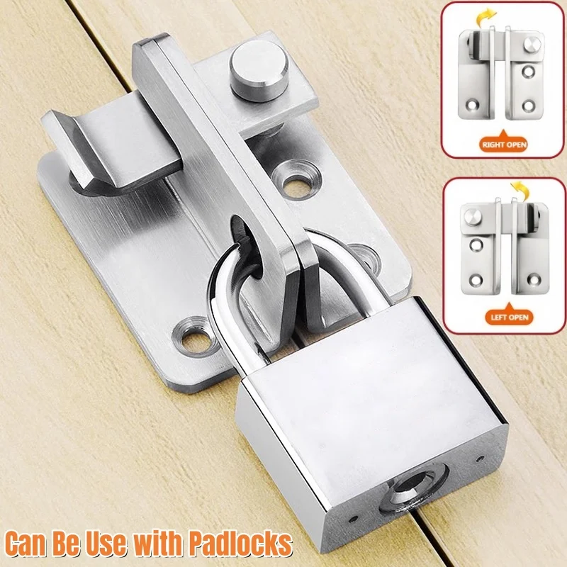 Flip Latch with Padlock Hole Stainless Steel Safety Hasp Door Lock Slide Bolt Gate Latches For Barn Cage Garden Bathroom Garage