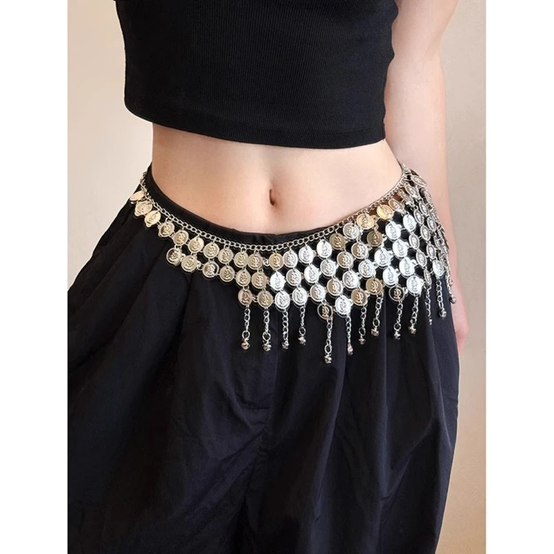 Bohemian Exotic Ethnic Belly Dance Fringe เอวเข็มขัดผู้หญิง Niche Elegant สาวร้อนเสื้อผ้าอุปกรณ์เสริม Bohe