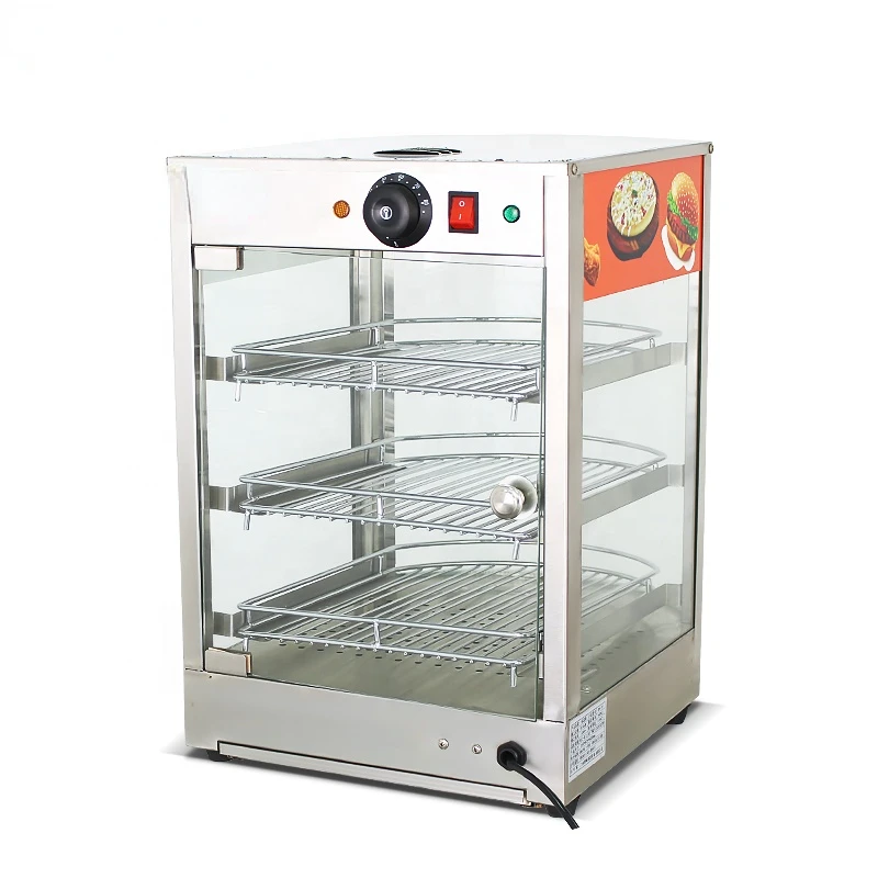 Hot Sale Desktop 3-Layer Glass Food Warmer  Display Fast Food Restaurant Equipment