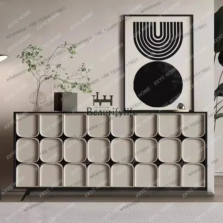 D30Nordic paint side cabinet solid wood simple modern entrance storage storage wine cabinet