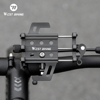 WEST BIKING Phone Holder Motorcycle E-bike MTB Road Bike Aluminum Alloy Phone Bracket Quick Release Mechanical Phone Stand