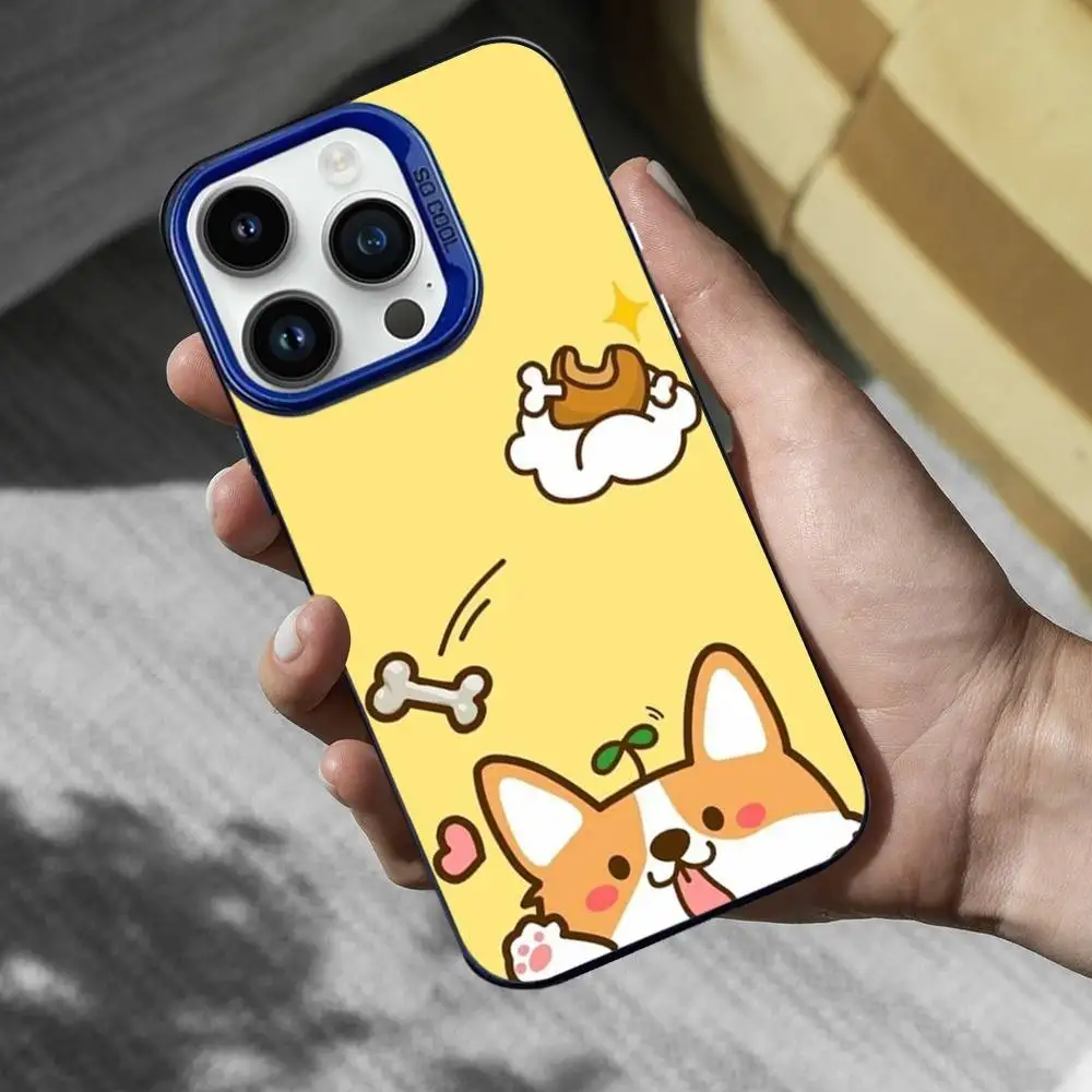 حافظة هاتف كورجي دوج كارتونية لطيفة لهاتف آيفون 16,15,14,13,12,17,11,Mini,Pro,SE,XS,MAX غطاء سيليكون أزرق غير لامع #5