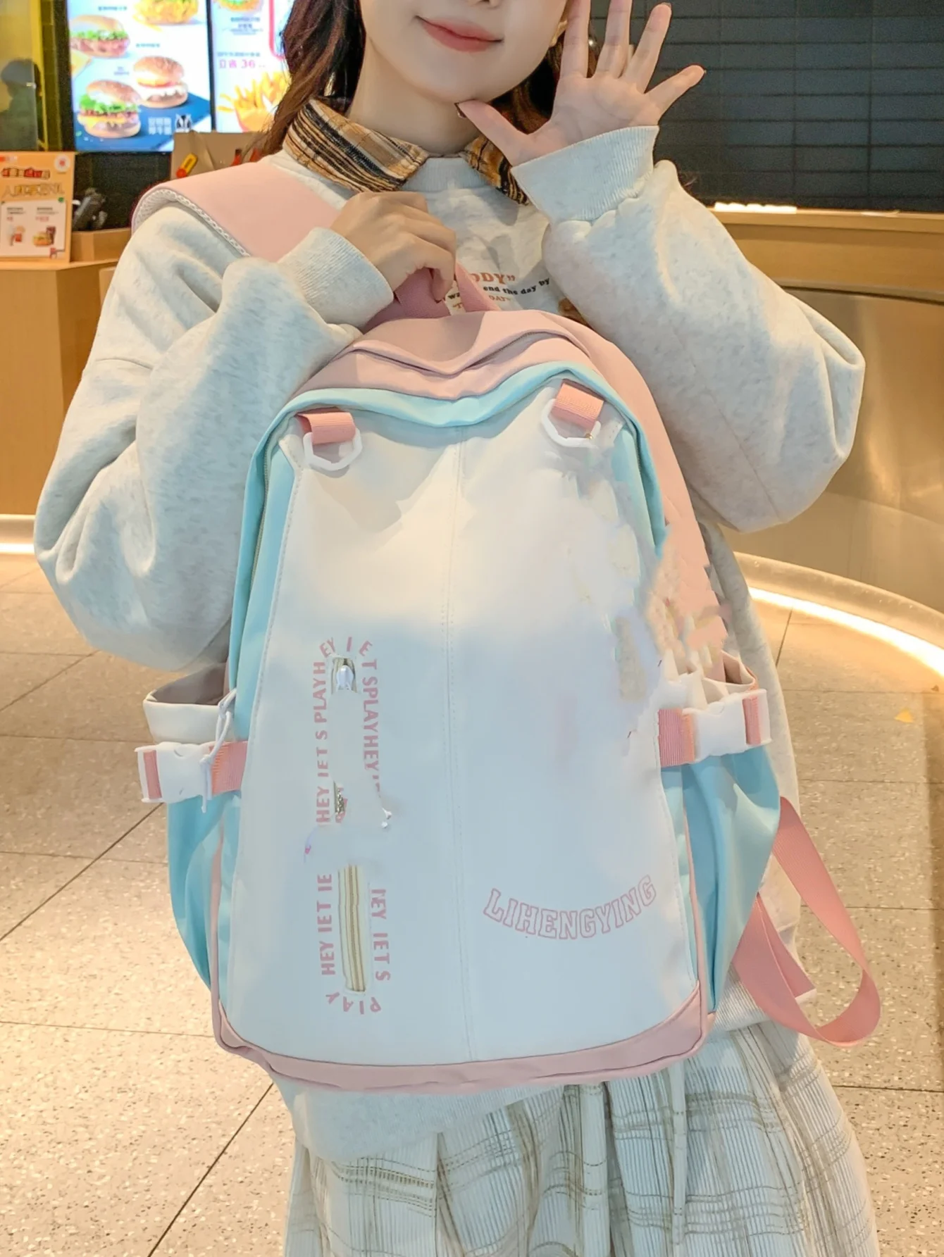 High school student school bag female cute girl versatile large capacity backpack for class