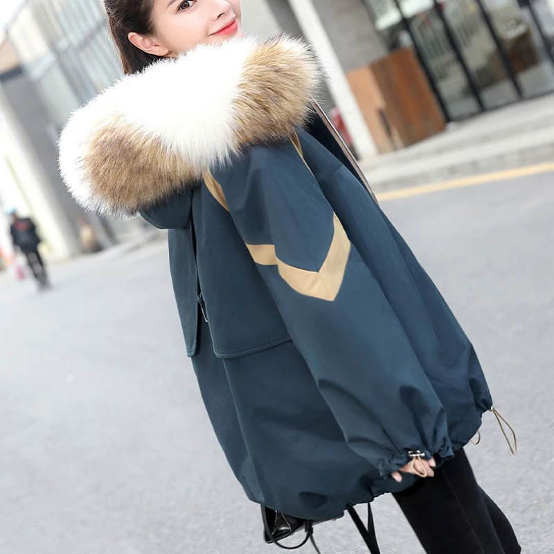 2023 New Female Thick Warm Parkas Women Cotton Coat Winter Jacket Mid Length Version Outwear Fashion Relaxation Hooded Outcoat