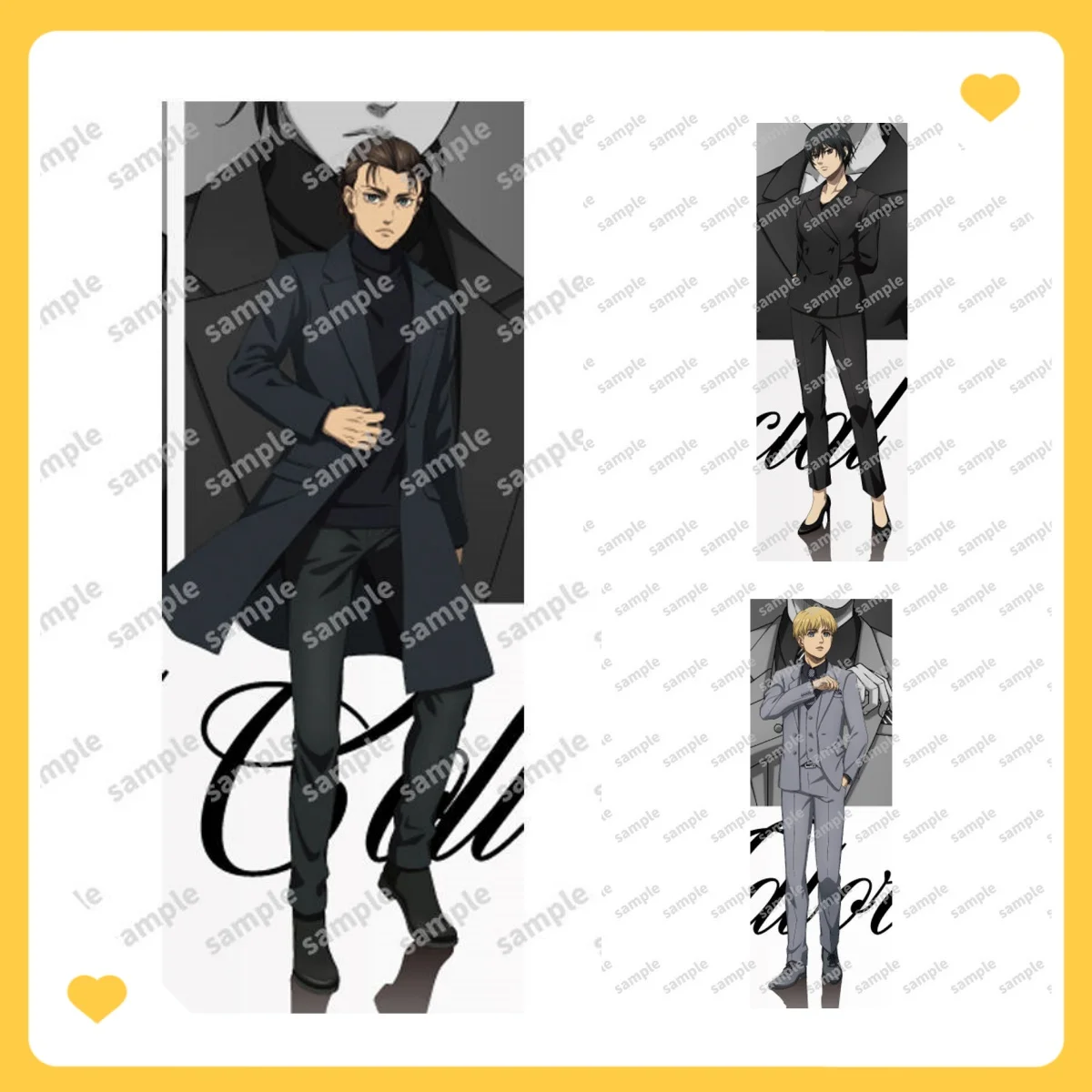 

[Black Suit] Attack on Titan Animation Peripheral Acrylic Stand Levi Eren Desktop Ornament Cartoon Doll Stand Birthday Gift