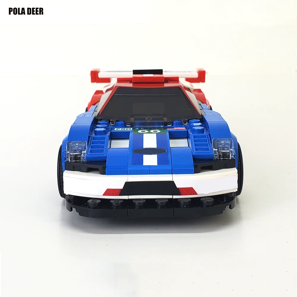 Poladeer 256 Pcs GT Le Mans Racing Car Creative Design Custom Assembled Building Blocks Educational Model Boy Toy Holiday Gift