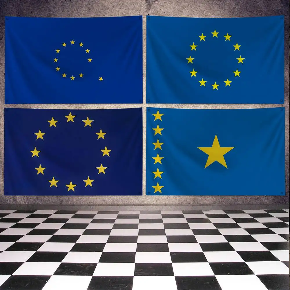 Europäische Europa Union Flagge Banner Vier Loch Flagge Polyester Outdoor Dekor Zimmer Ästhetik