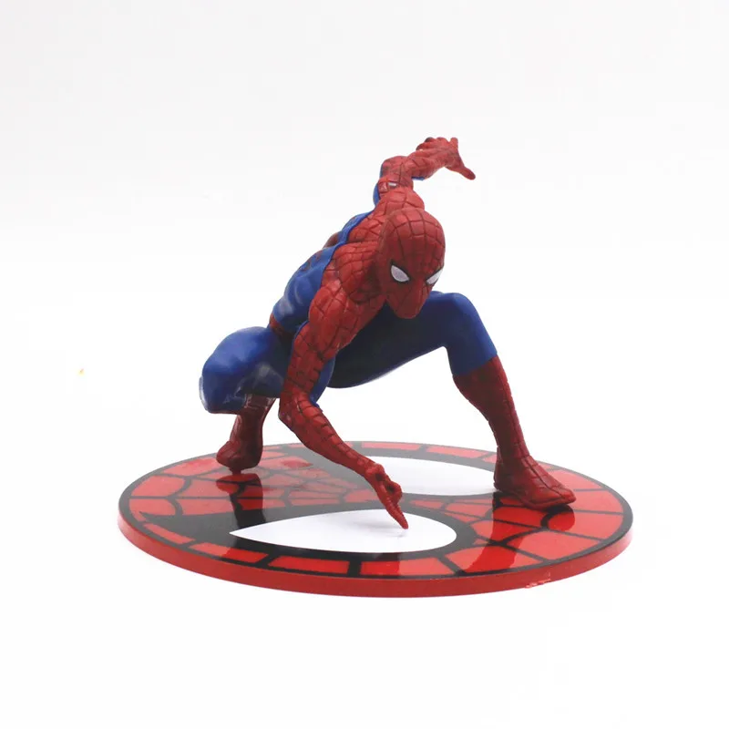 13cm Marvel  Spider-Man Figure Avengers Model Desktop Car Chassis Ornament Office Decoration Collection Statue Christmas Gift