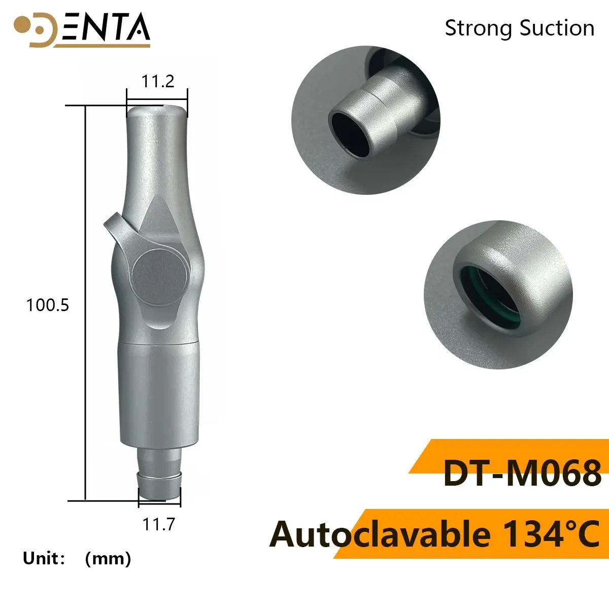 Dental Universal Aluminum Saliva Swivel Sucker Suction Handle Strong Weak Suction Autoclavable head tips tools part