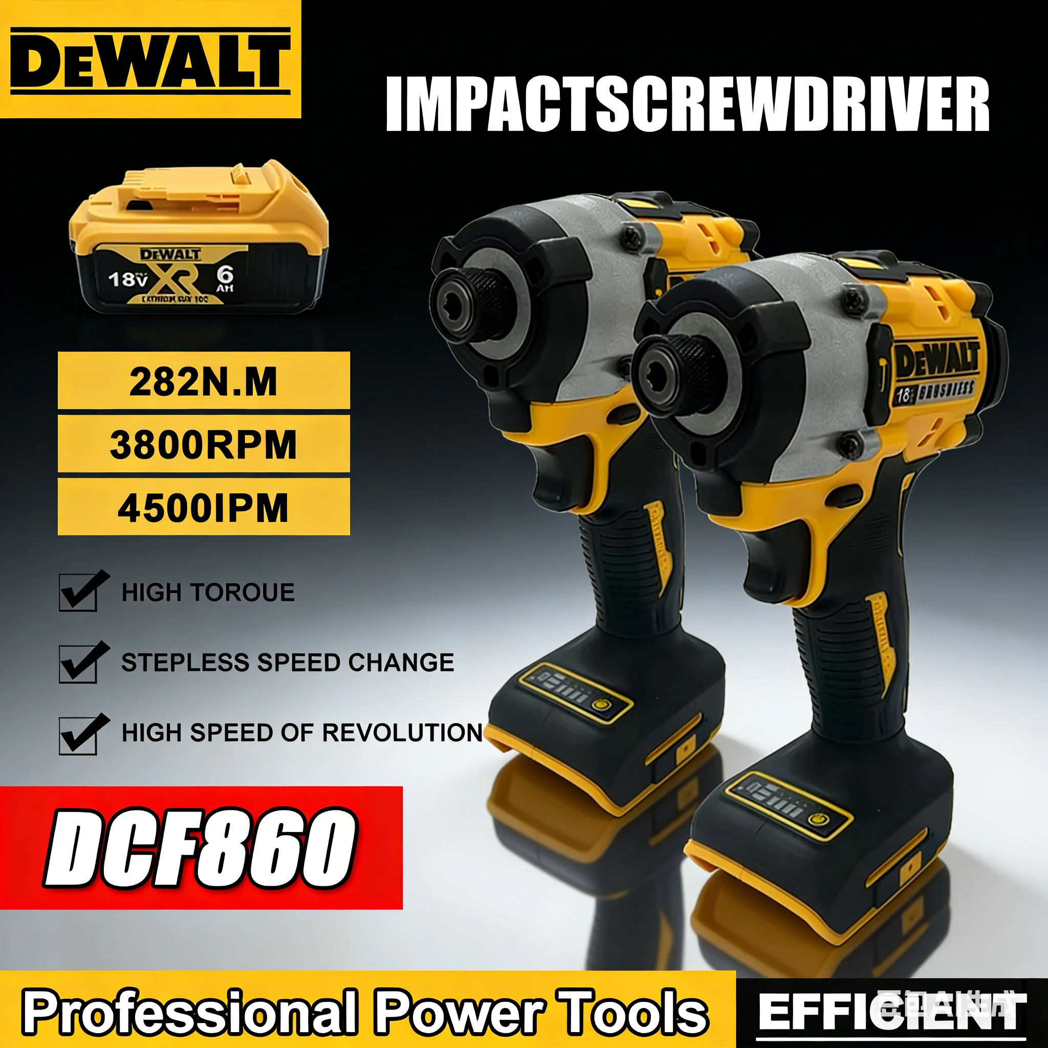 

Аккумуляторная компактная дрель-шуруповерт Dewalt DCF860, бесщеточная, электрическая, перезаряжаемая, обновленная модель