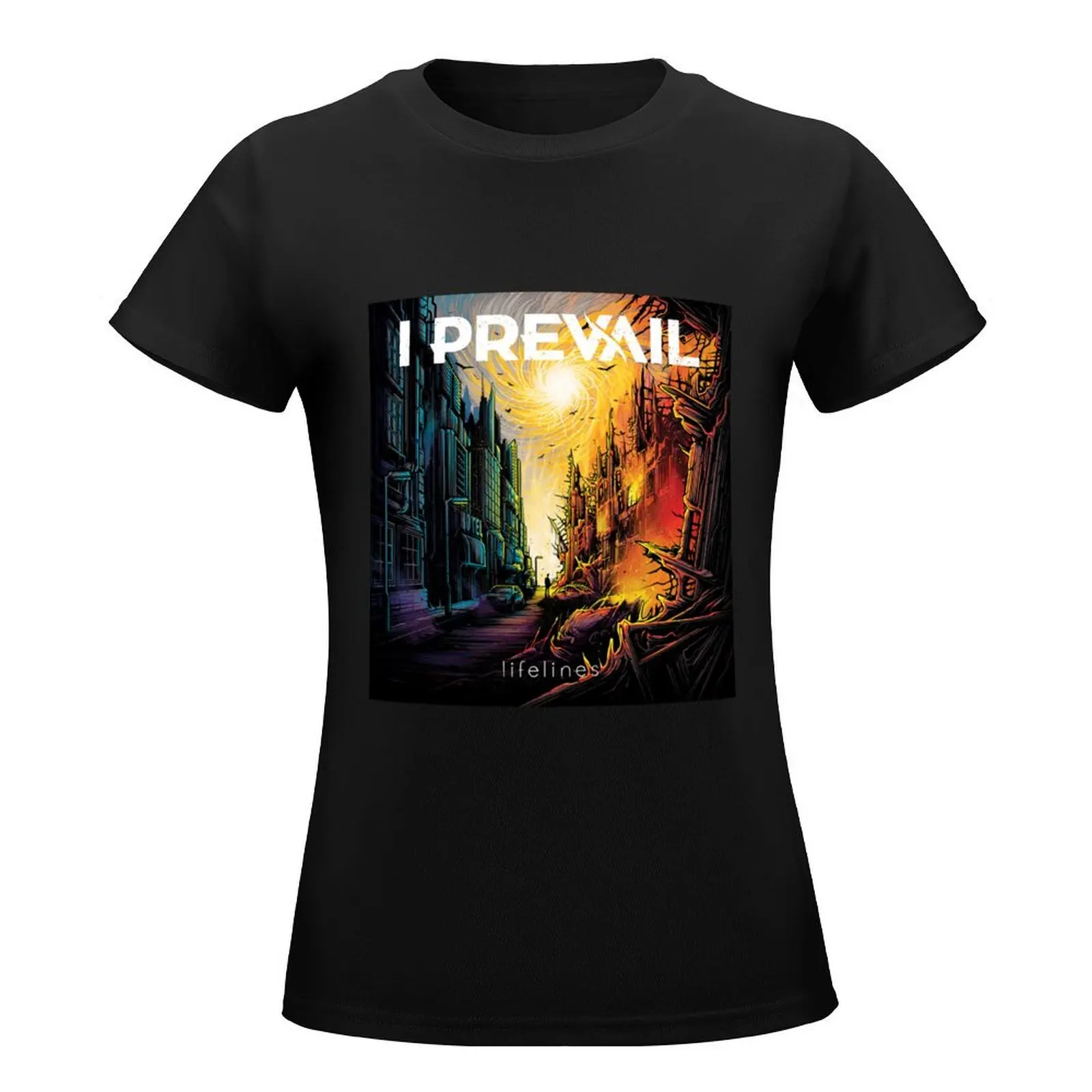 I Prevail 라이프라인 티셔츠, 플러스 사이즈, 귀여운 한국 여성복