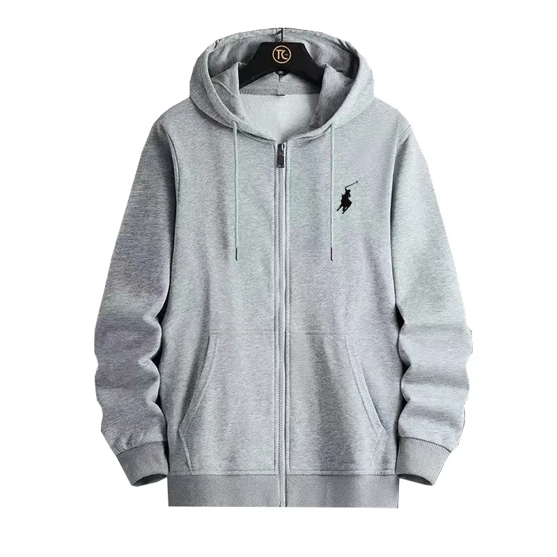 RL Embroidered Logo Zipper Sportswear Men's Autumn/Winter Hoodie Set Long Sleeve Hoodie Jacket