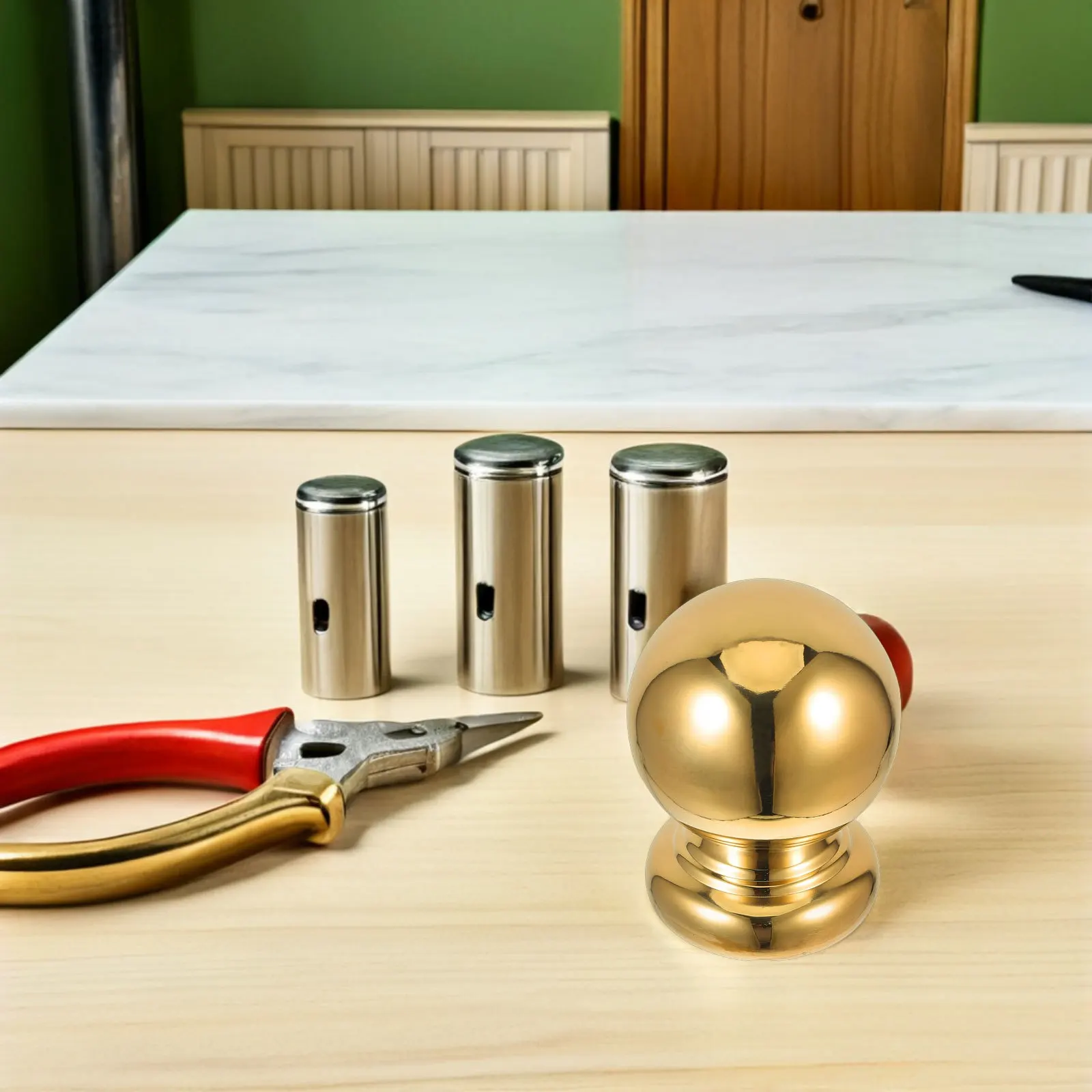 

2Pcs Metal Stair Handrail Finials - Round Railing Balls for Indoor Stairs Furniture Bed Post Curtain Rods Replacement Fence Post