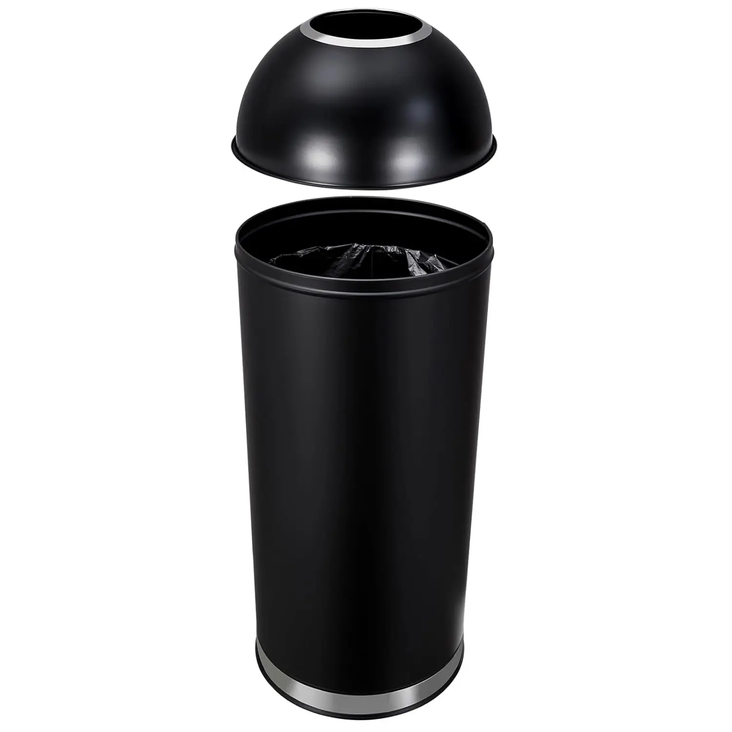 Open Top Trash Can,17 Gal / 65L Open Top Trash Can,Commercial Grade Heavy Duty Tall Commercial Trash Can Brushed Stainless Steel