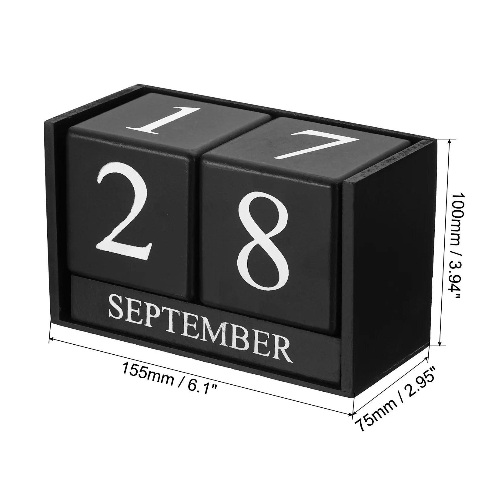 Vintage Wooden Perpetual Calendar Eternal Blocks Month Date