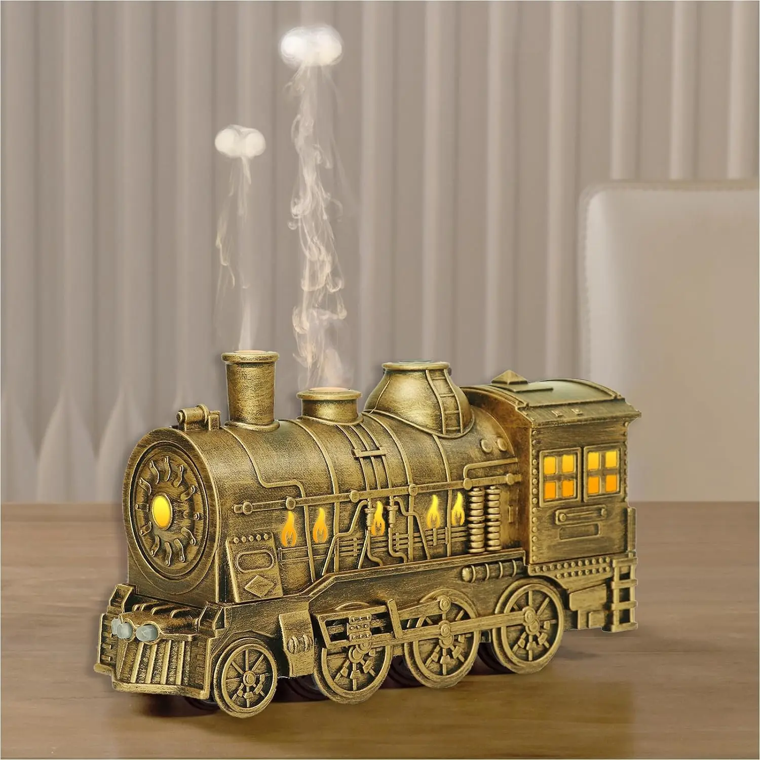 

Тихий холодный паровой увлажнитель — ароматический диффузор в форме поезда (вилка стандарта США, емкость 300 мл, автоматическое отключение, ароматные эфирные масла)