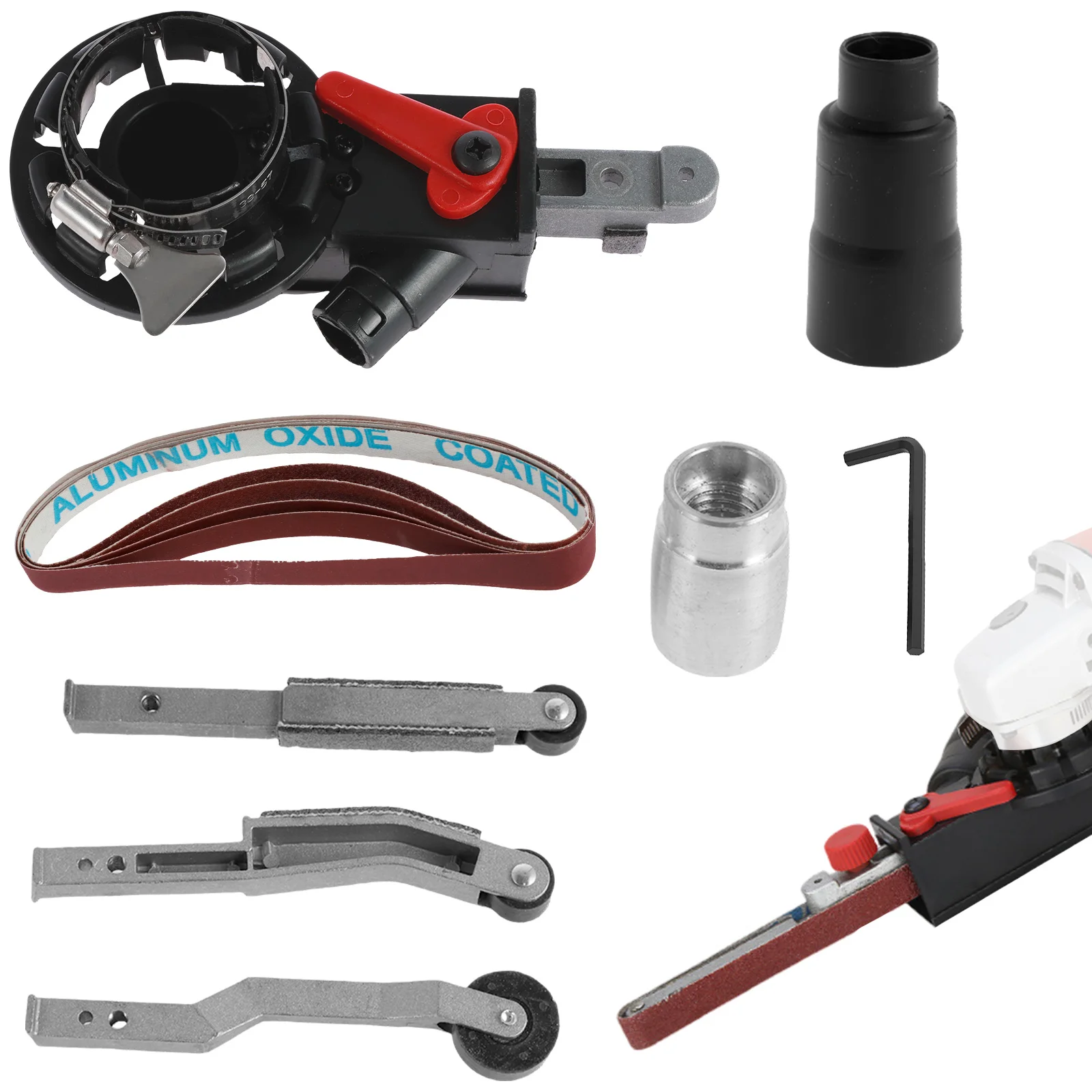 Adaptador de Lixadeira de Correia de Moedor de Ângulo M14m10 Mini Kit de Correia de Lixa Profissional Elétrica Cabeça de Lixadeira de Correia para Moagem
