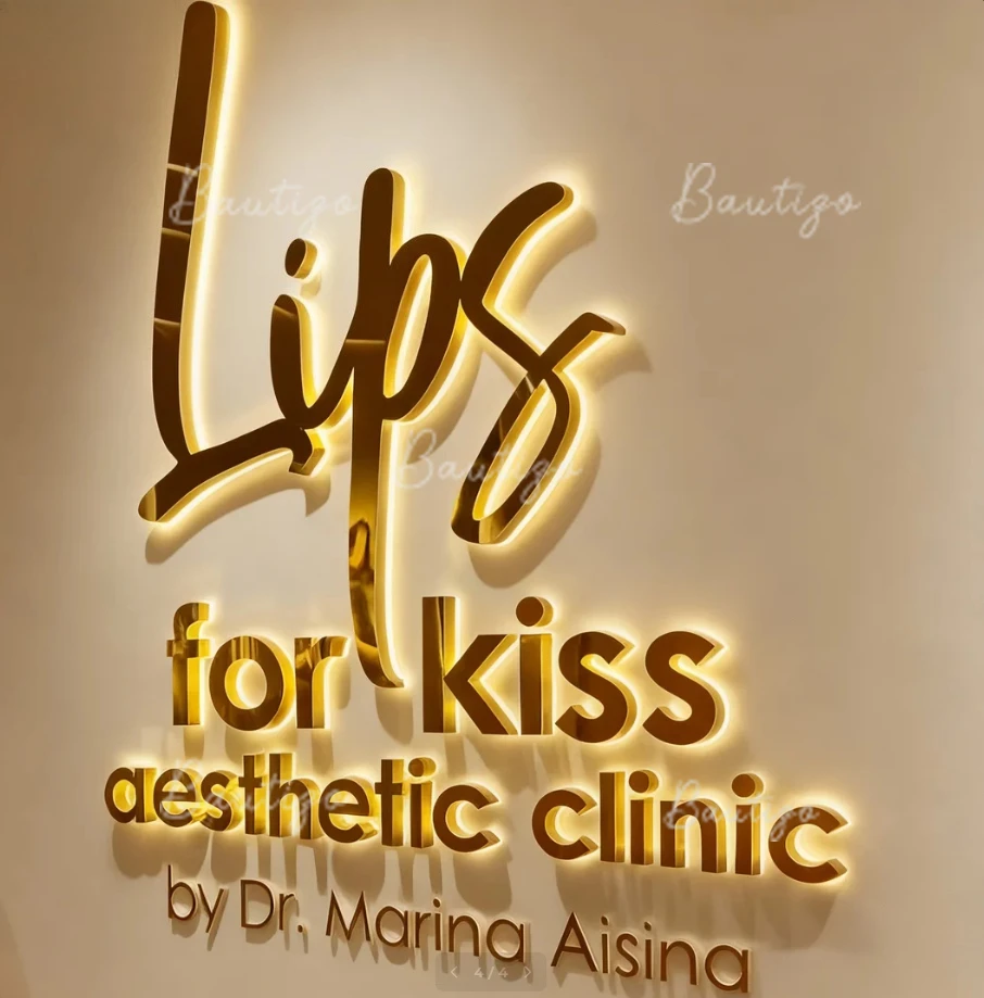 Custom Metal Signs for Home Abroad in Hebrew 3D Logo Backlit Sign-illuminated Business Letters Advertising Large Storefront Led