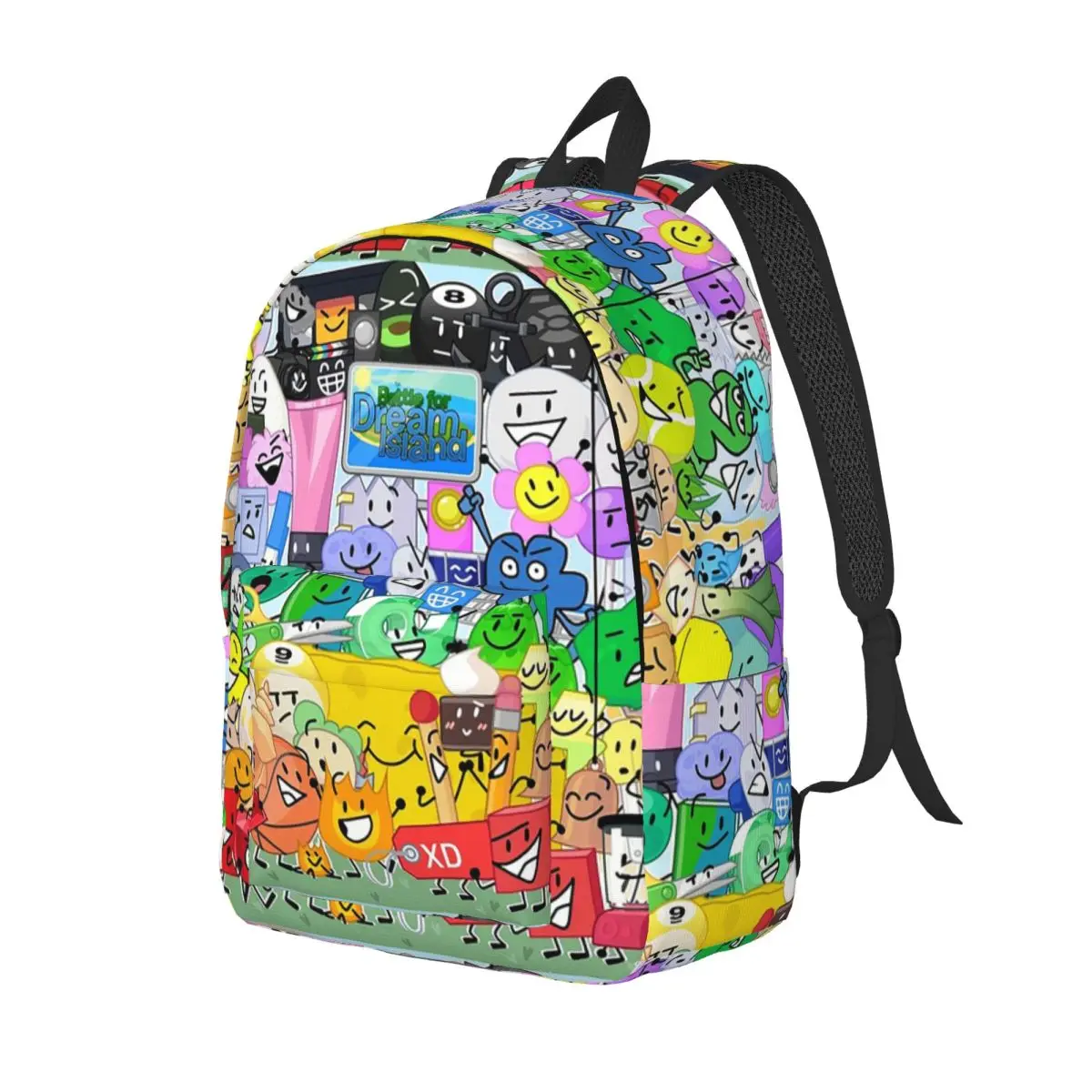 BFDI Group Picture Backpack Daypack Large Capacity Kids BookBag School Bag Shoulder Bags for Men Women