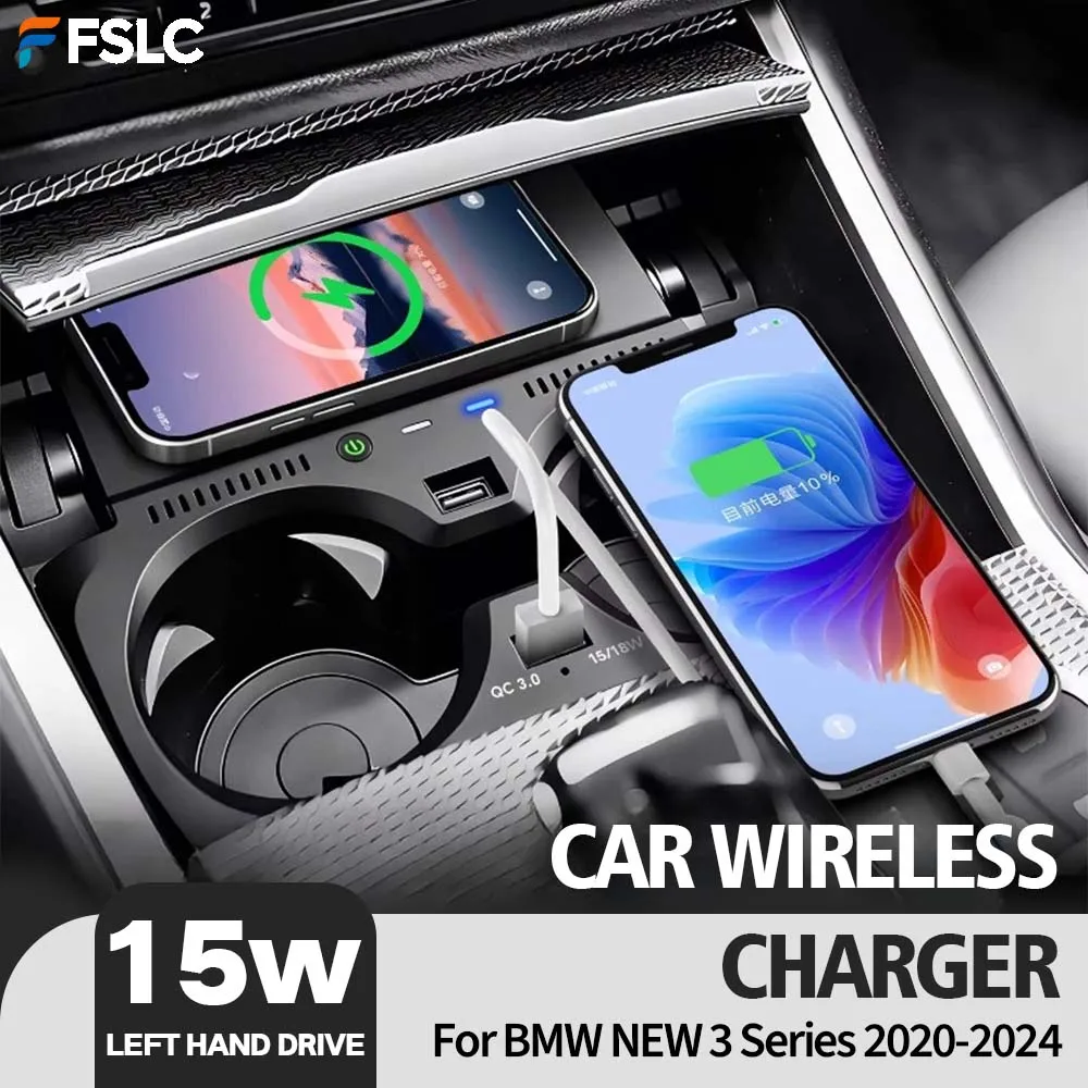 

⭐Genuine⭐ Upgrade Car Wireless Charger For BMW 3 4 G20 G21 G22 G28 Series 2019-2022 15W Cars Accessories Mobile Phone Charger