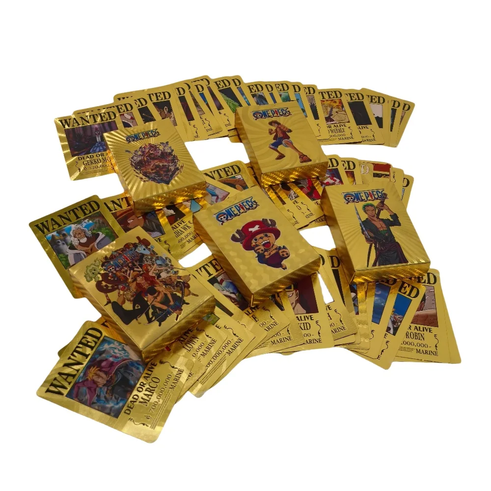 New One Piece battle Game Card English Luffy Zoro Rare Chopper Card Set Gold Poker Game Collector Tabletop Battle Card kids Gift