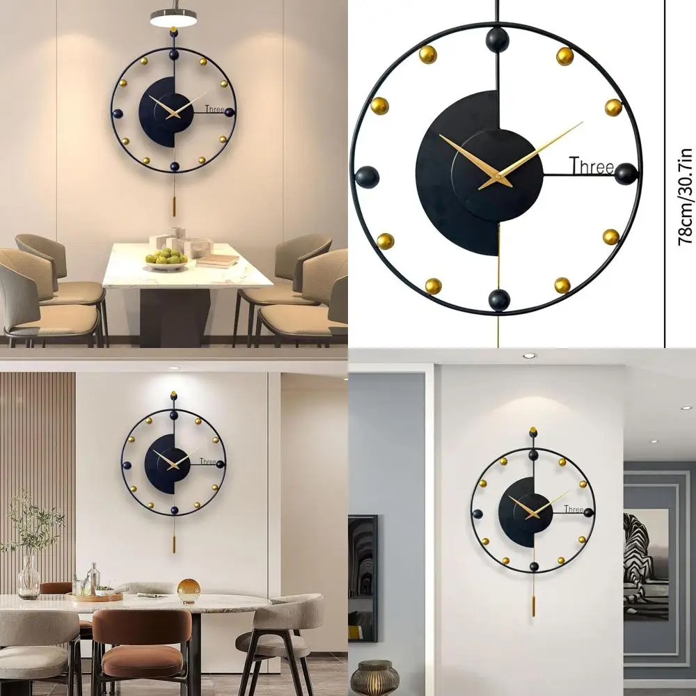

Sleek Metal Wall Clock, 19.7x30.7, Minimalist Design for Home & Office