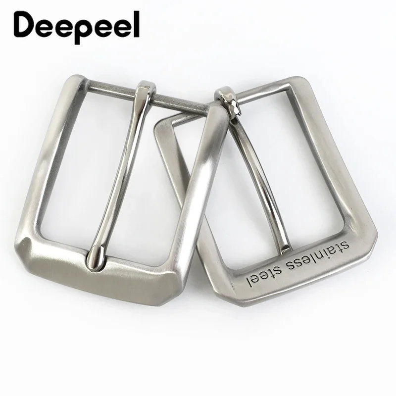 1Pc Deepeel 40mm Stainless Steel Men Belt Buckle Pin Buckles High Quality Leather Craft Leisure Waistband Head Decor Accessories