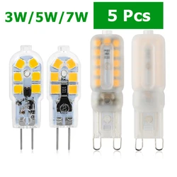 ハロゲンランプ用LED電球,220V,3W,5W,7W,SMD 2835,家庭用照明用,30W,50W,70W,5個