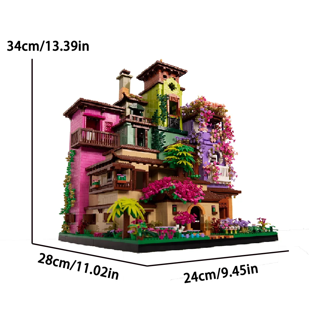 Architectuur Kersenbloesem Villa Boomhut Micro Bouwstenen Set voor Meisjes 14+ 7080PCS, Bloemenhuis Creatief Collectible