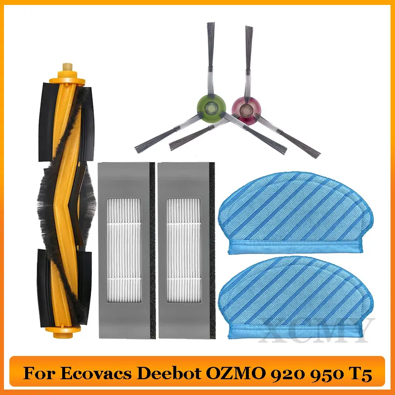 

For Ecovacs Deebot Ozmo 920 950 Vacuum Cleaner Parts Filter Side Brush Mop Cloth Set Replacement Home Accessories