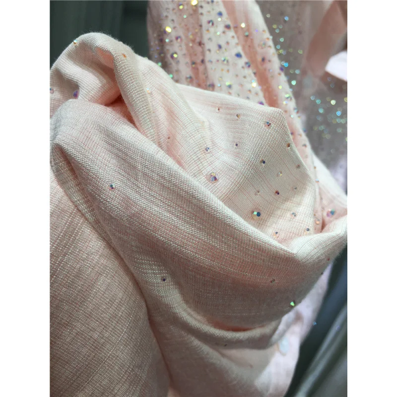 Hot Drilling Diamonds Chiffon Shirts Loose Slim Medium Length Striped Sunscreen Rhinestones Blouses Sun Protection Cardigan Tops