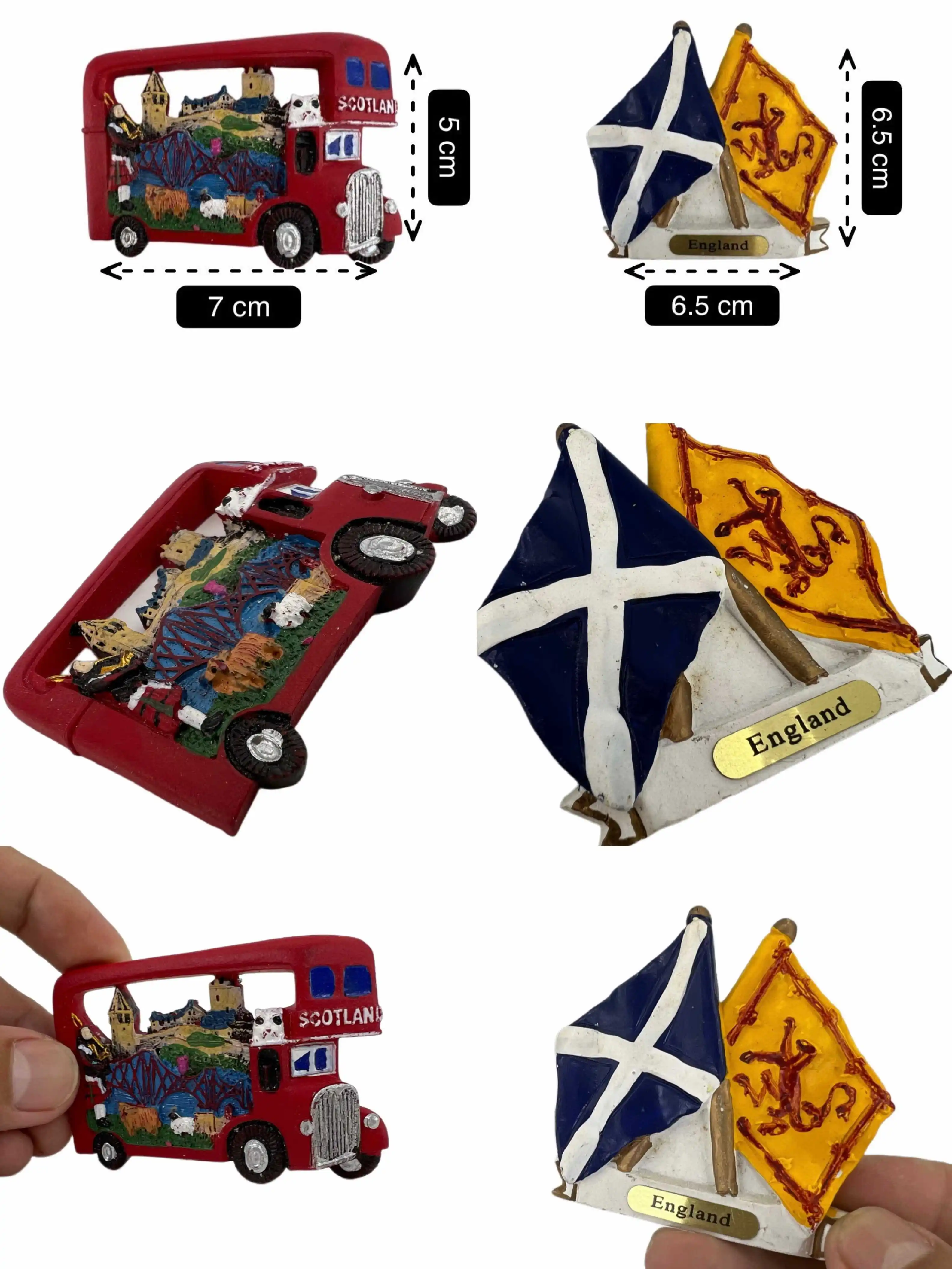 British Fridge Magnet Scottish Flag, Loch Ness Tourist Souvenir 3D Resin Magnetic Room Recoration Collection Gift