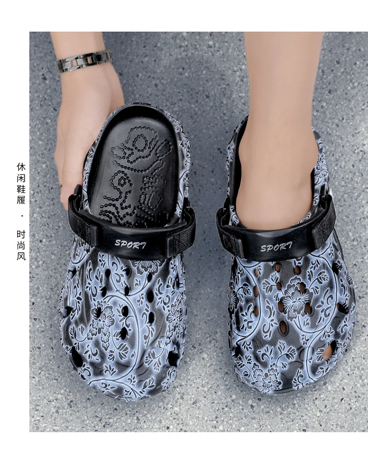 Neue Sommer-Clogs für Herren, weichsohlige Dual-Use Outdoor-Strandschuhe, geruchshemmende geschlossene Sandalen – Detail 6