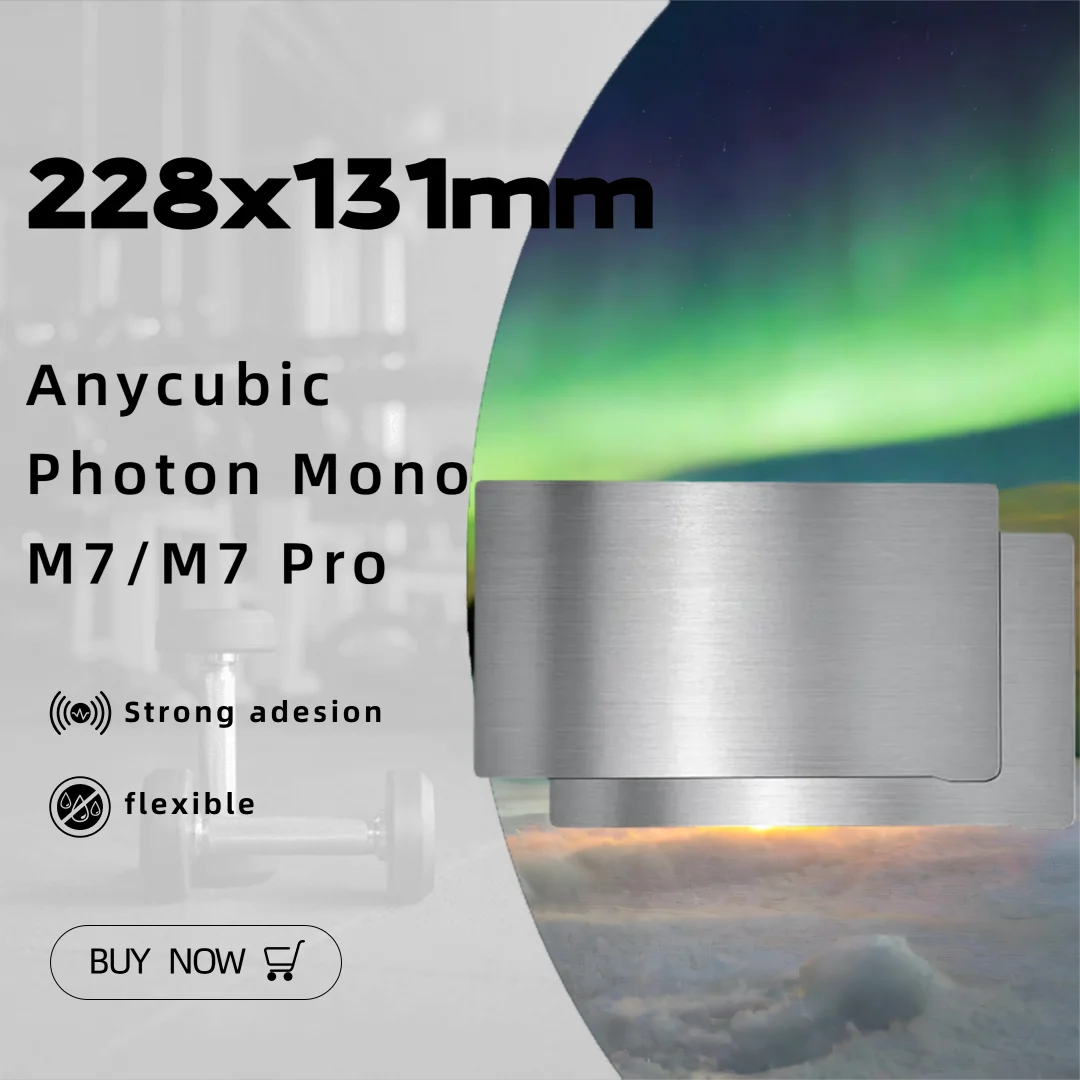 ENERGETIC Resin Build Plate 228x131mm Anycubic Photon Mono M7/M7 Pro Resin Steel Sheet Build Surface + Magnetic Base