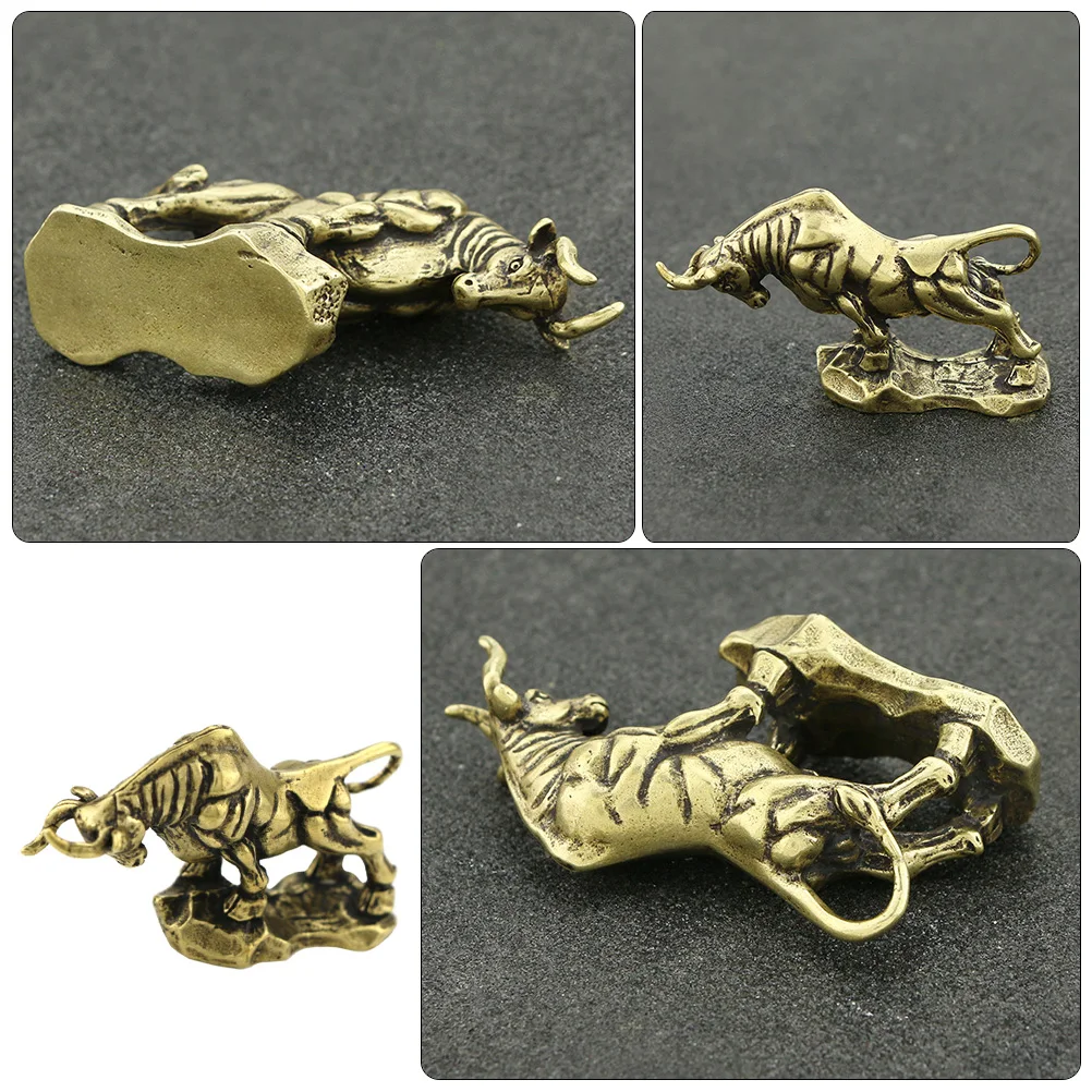 

Bull Decor Cow Ornaments Retro Chinese Zodiac Desk Table Animal Office Lucky Statues