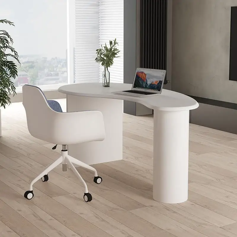 Nordic simple modern solid wood irregular desk curved Internet celebrity personality special-shaped desk computer