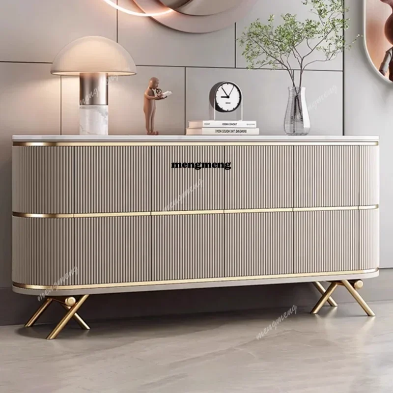 Simple Modern Light Luxury Dining Side Cabinet Minimalist Rock Panel Porch Cabinet Restaurant Tableware Storage Cabinet