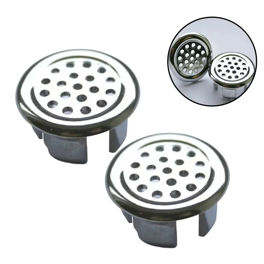 2pcs Plastic Bath Sink Overflow Ring 22-24mm Basin Sink Round Ring Electroplating Overflow Ring Chrome Hole Cover Cap Accessorie