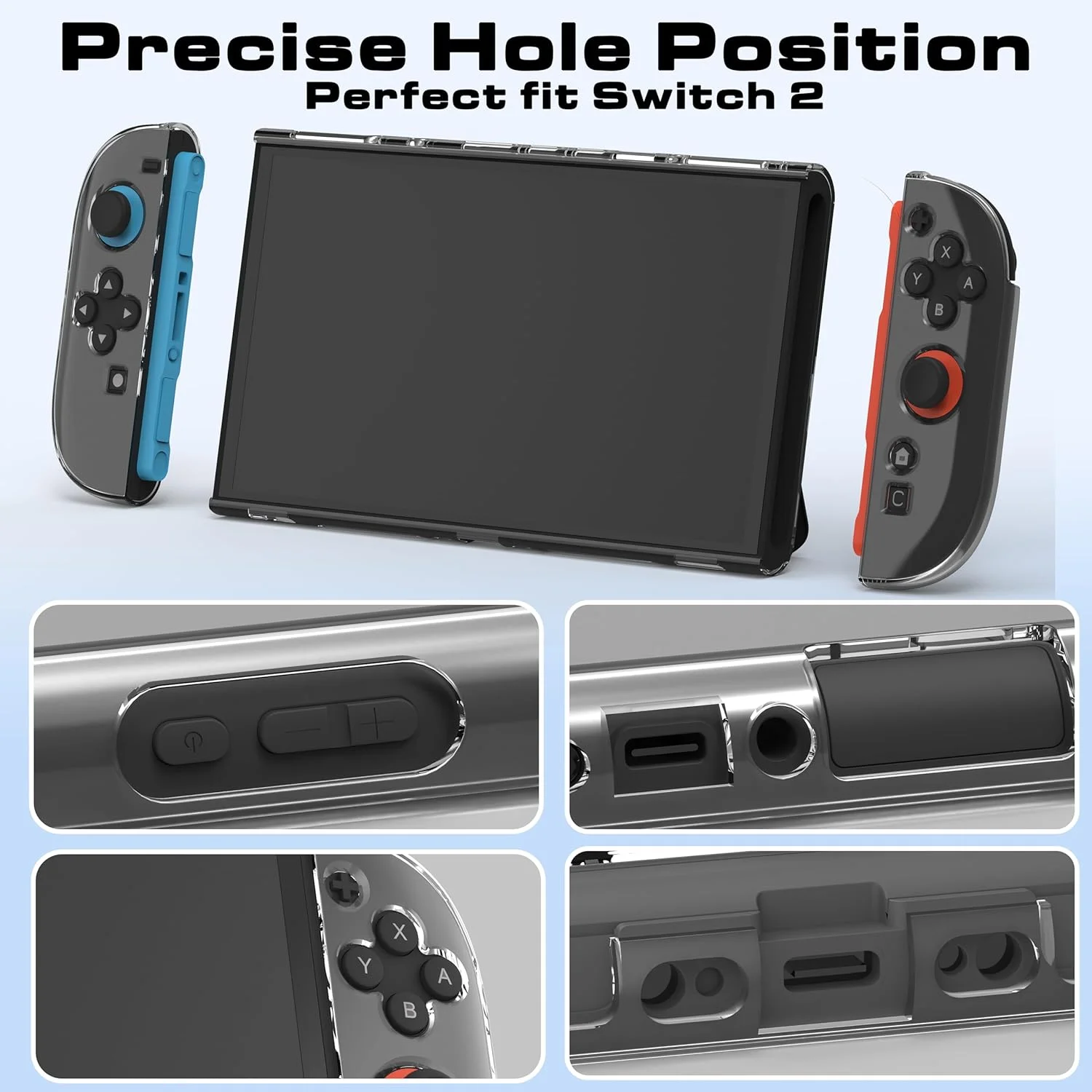 PC+TPU Clear Case Crystal Protective Cover for Nintendo Switch 2 Anti-Scratch Split  Shell Protector For Switch 2 Accessories