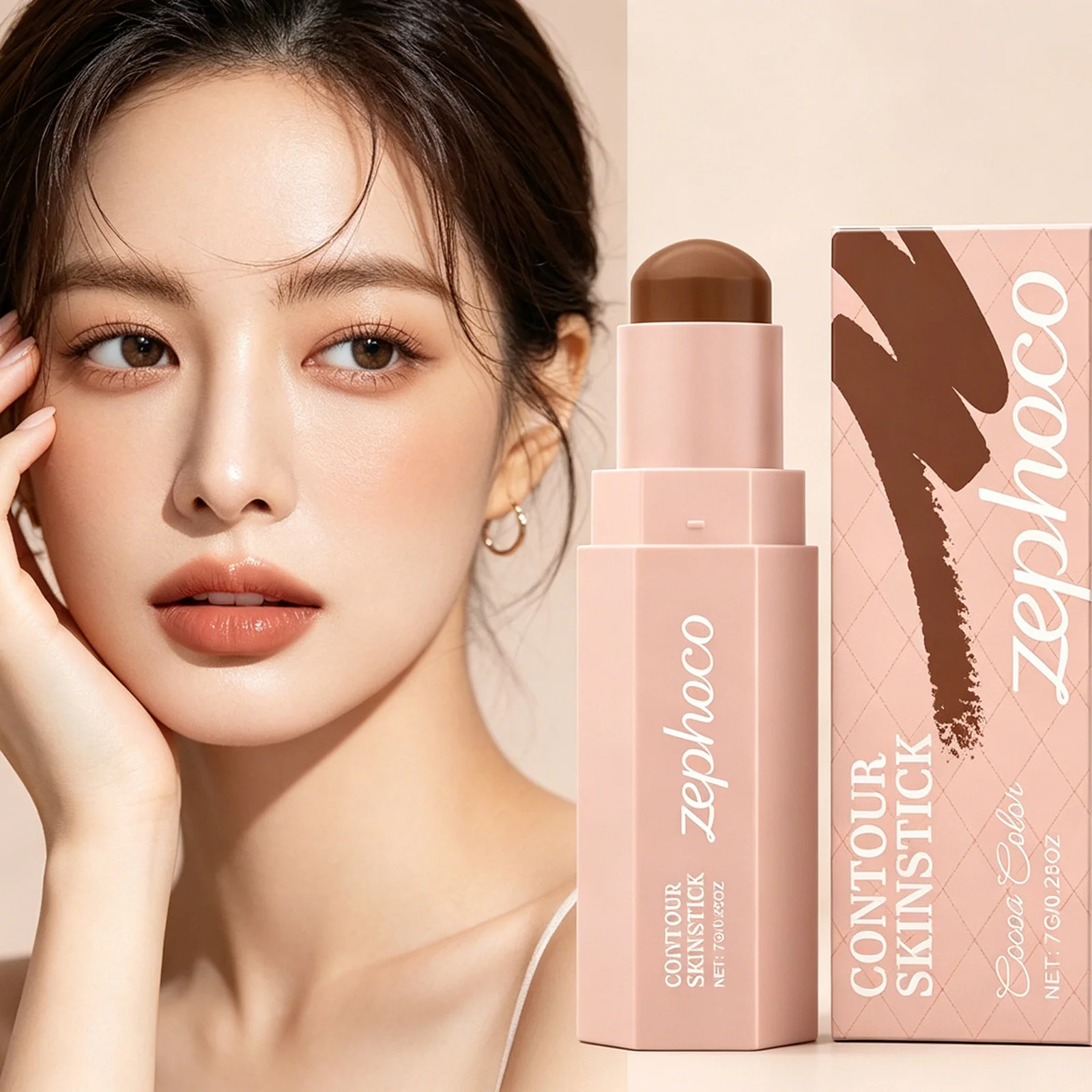Zephoco Contour Stick Smudge Proof Moisturizing Facial Contouring Nose Shadow Three-Dimensional Contour Cream Makeup Cosmetics