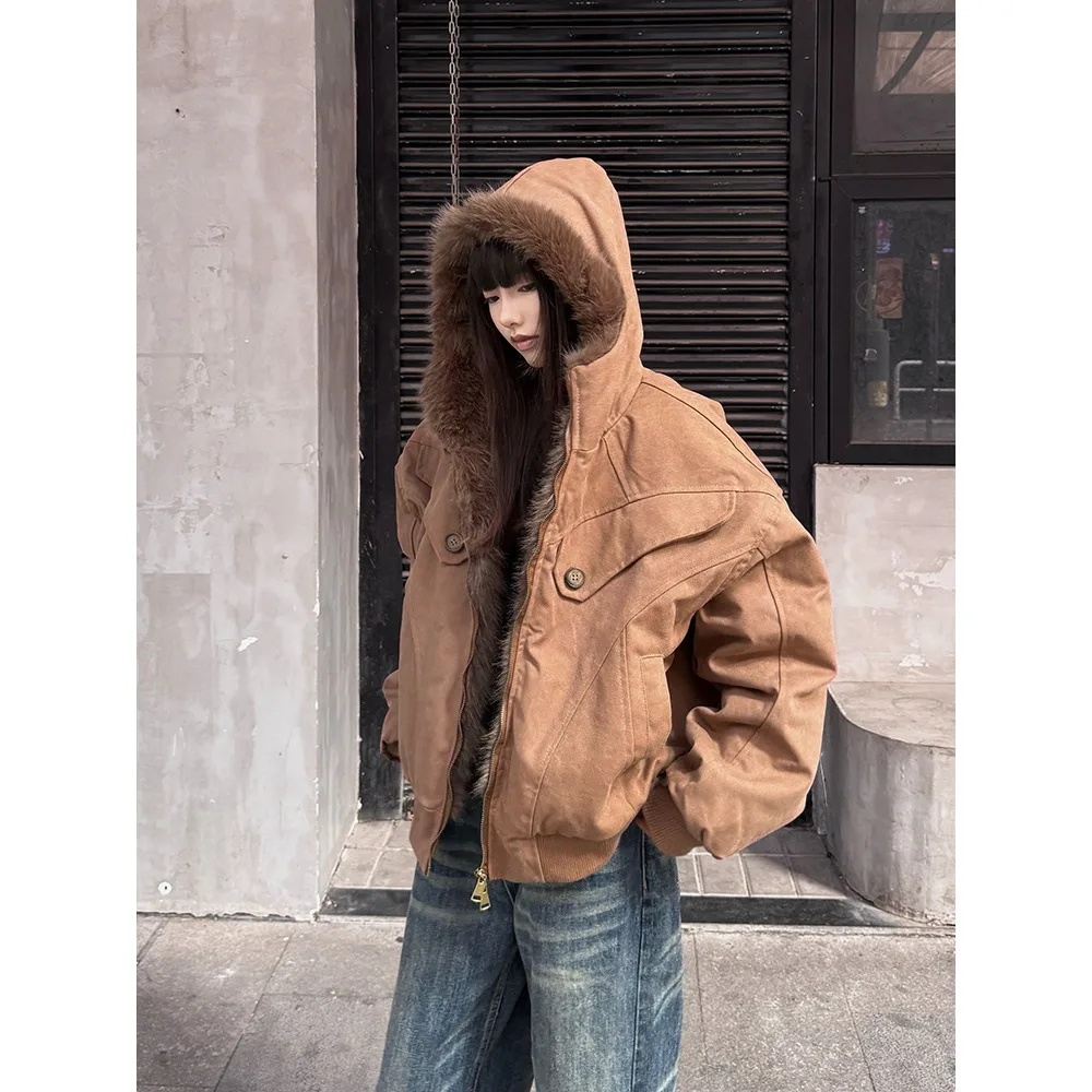 

Мужская утепленная стеганая хлопковая куртка с капюшоном и меховым воротником, 3D крой, осень-зима, большие размеры, повседневная уличная одежда