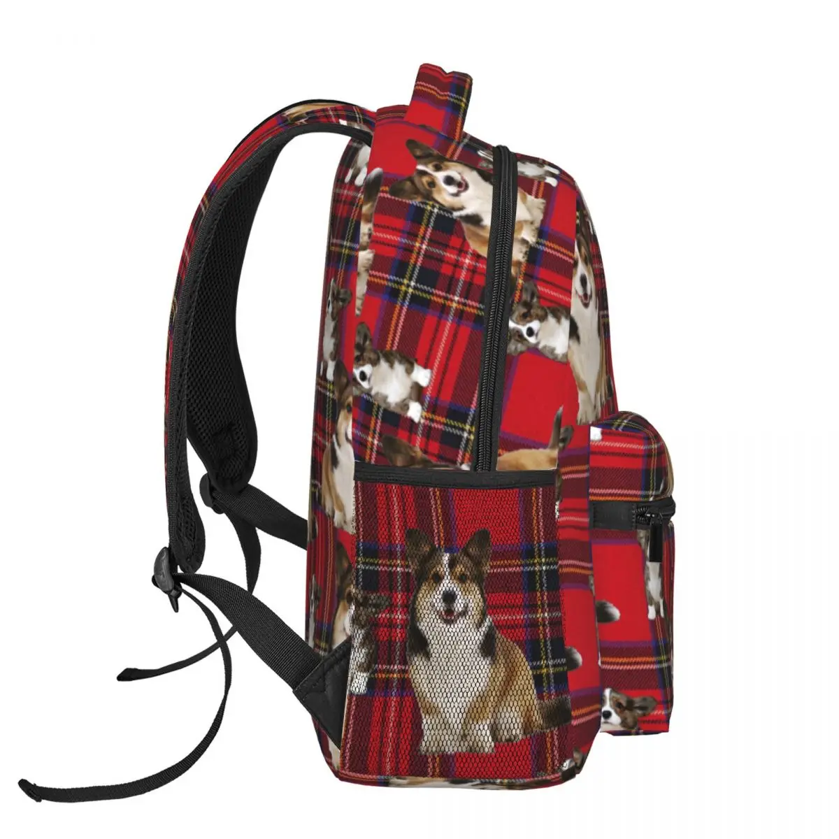 

NOISYDESIGNS Corgi With Plaid Print Women Backpack Student School Bag Soft Strap BookBag Laptop Rucksack Teenager Girl Schoolbag