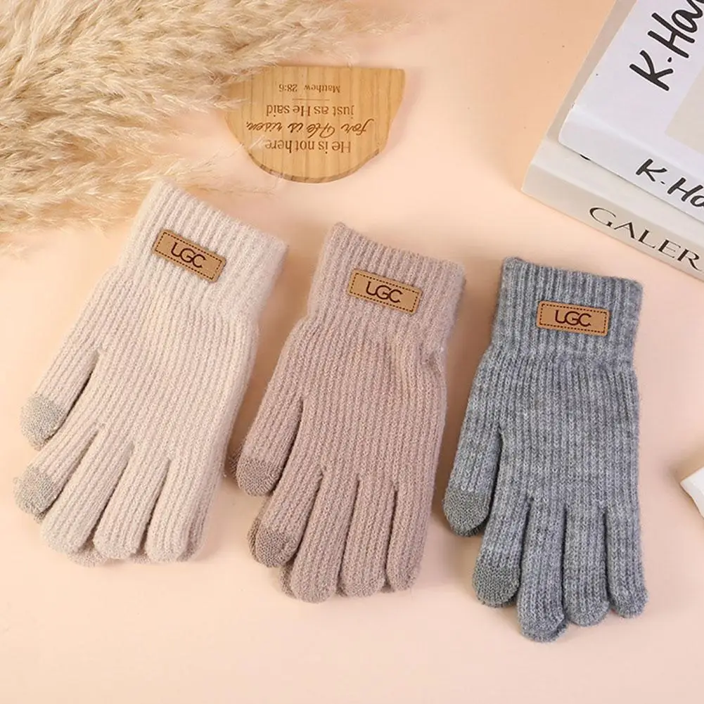 Gloves High Quality Warm Fleece Lined Windproof Elastic Cuffs Anti Slip Winter Unisex Cold Weather Cycling Driving Skiing Hiking