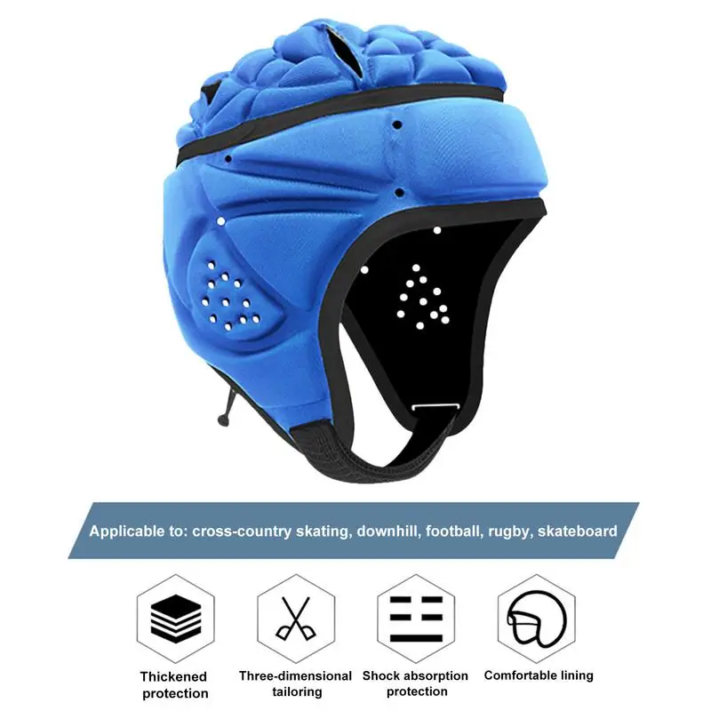 Kids Adjustable Rugby EVA Padded Headgear Football Goalkeeper Soft Head Protective Helmet Protector for Unisex Kids Youth Adults