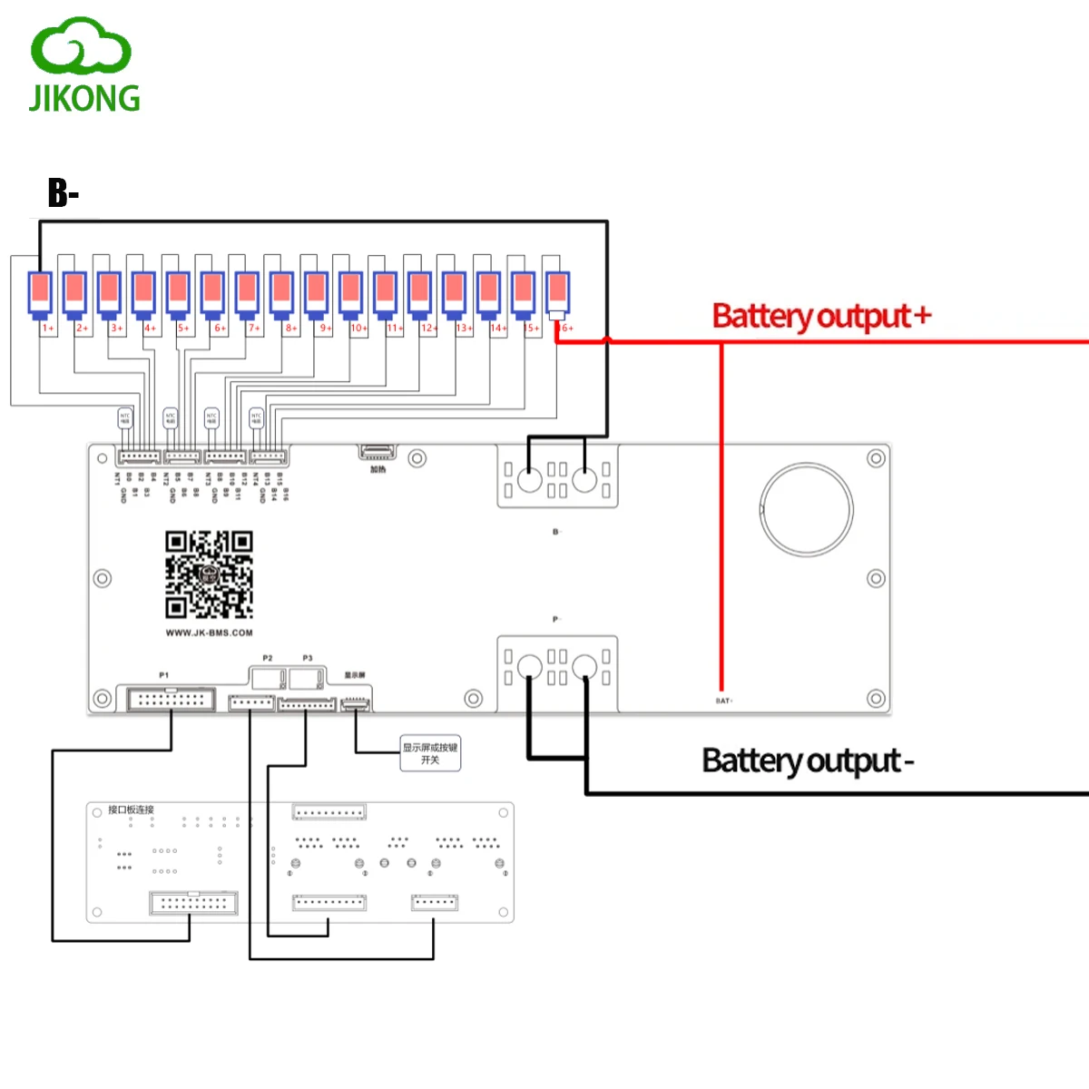 JK Inverter BMS PB2A16S20P 200A 16S 48V 1A 2A Active Balance Lifepo4 Battery 8S 24V 100A 150A RS485 RS232 BT Li-Ion Camping Pack