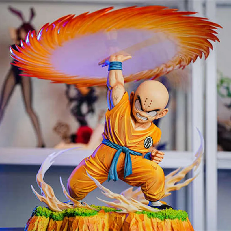 25cm Anime Kuririn Dragon Ball Figure CS Krillin Action Figure Qi Yuan Chop Figurine PVC Statue Collection Model Toys Doll Gifts